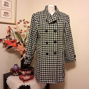 NEW Women’s Gray Black Double-Breasted Lined Trench Coat Winter Outerwear 18 XL